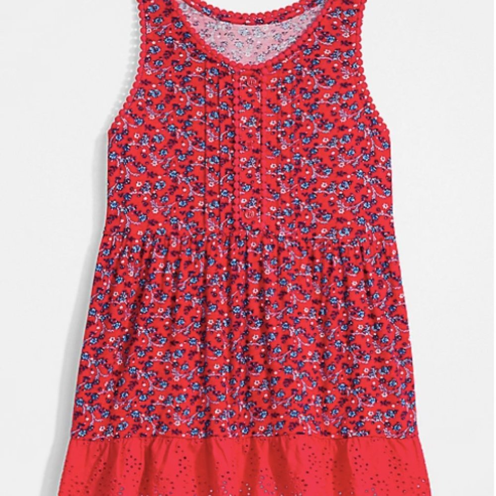 Evsie | LIKE NEW! Girls Floral Eyelet Trim Babydoll Top